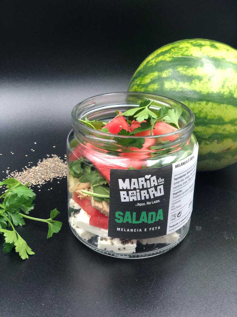 Salada Melancia e Feta Maria do Bairro